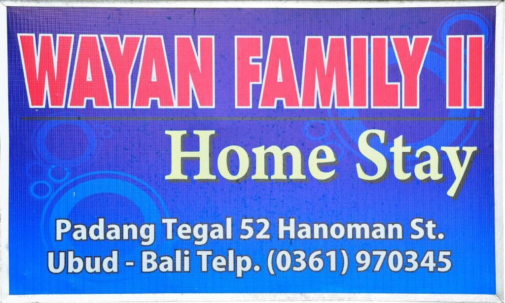 Wayan Family II Homestay Ubud Exteriér fotografie